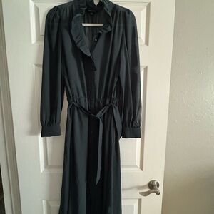 Banana Republic Dark Green Long Sleeve Dress